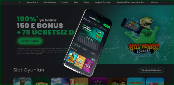 Homepage con bonus e telefono